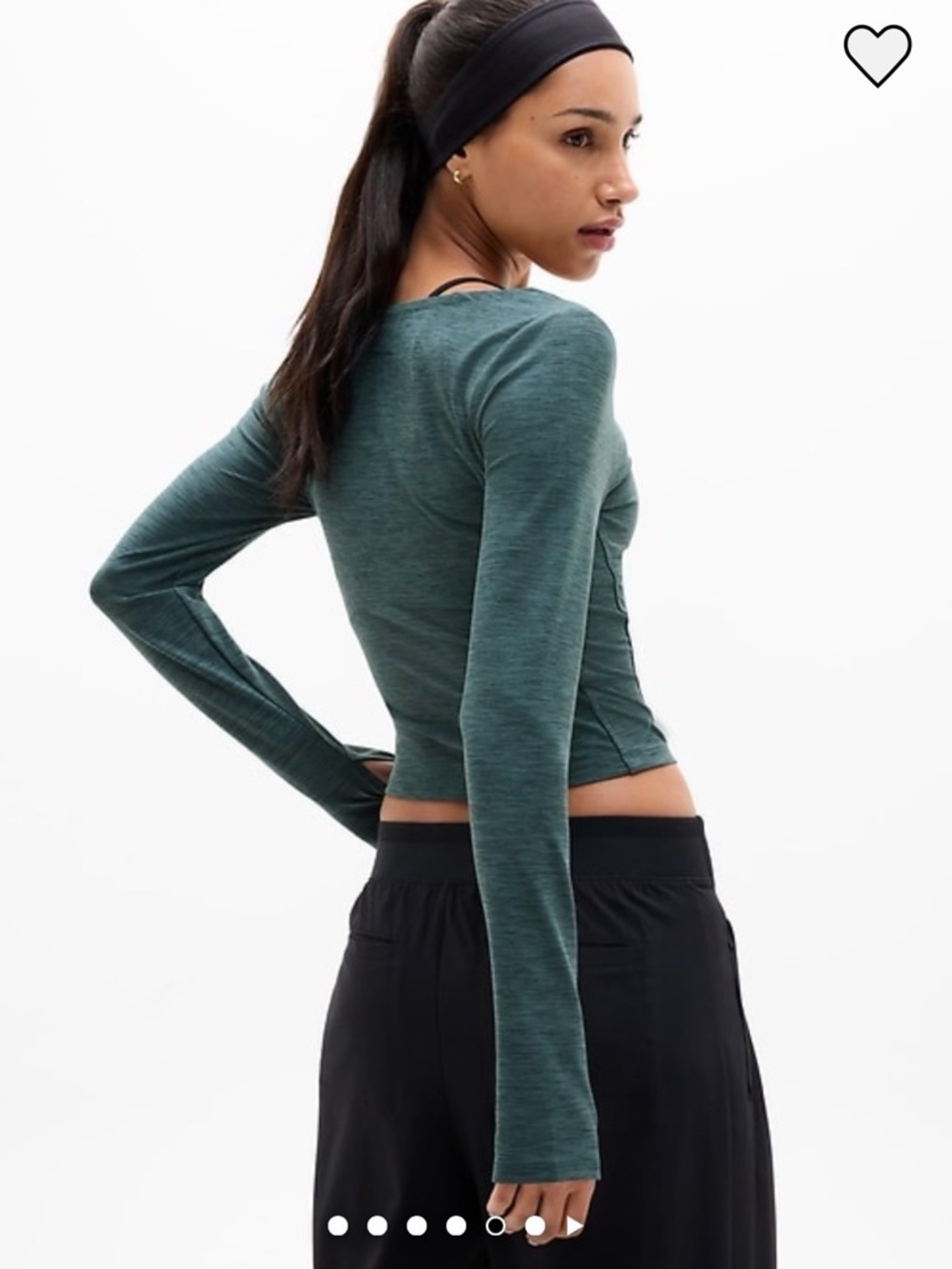 Athleta pine Heather soft luxe long sleeve top. Size L NWT